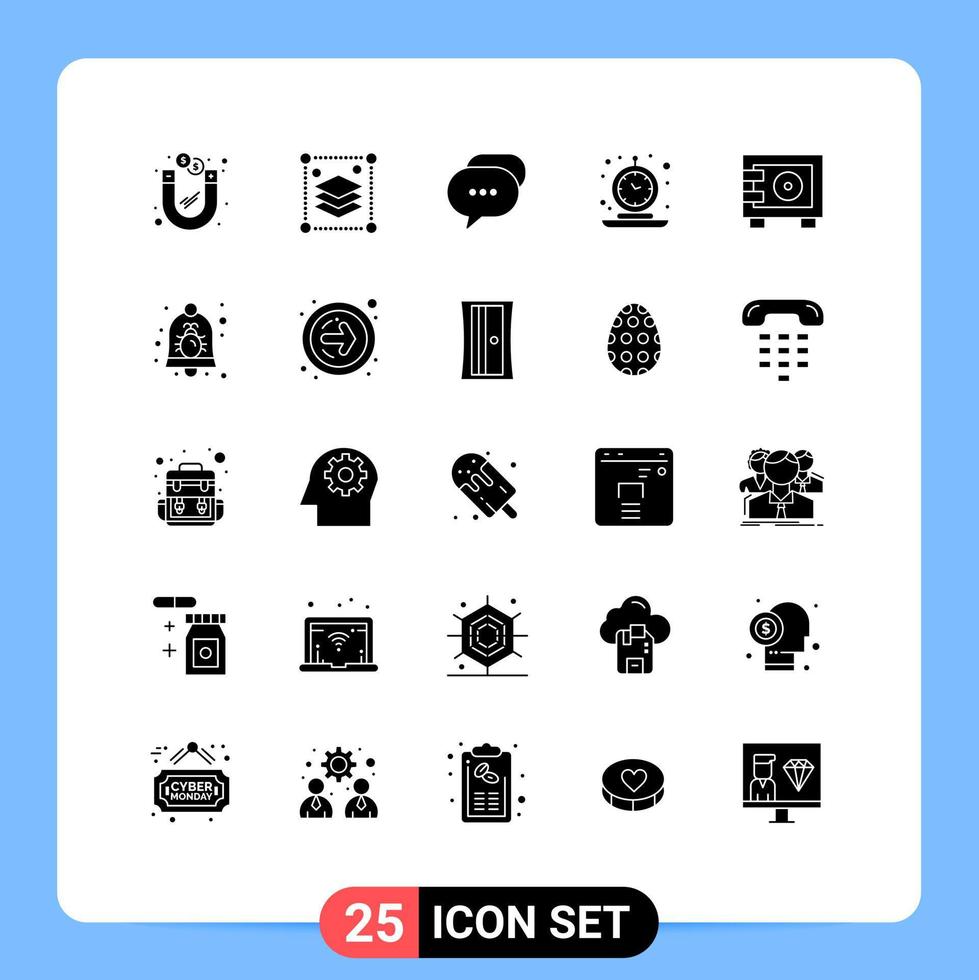 25 kreative Symbole moderne Zeichen und Symbole der Anzahlung Retro-Chat alter Alarm editierbare Vektordesign-Elemente vektor