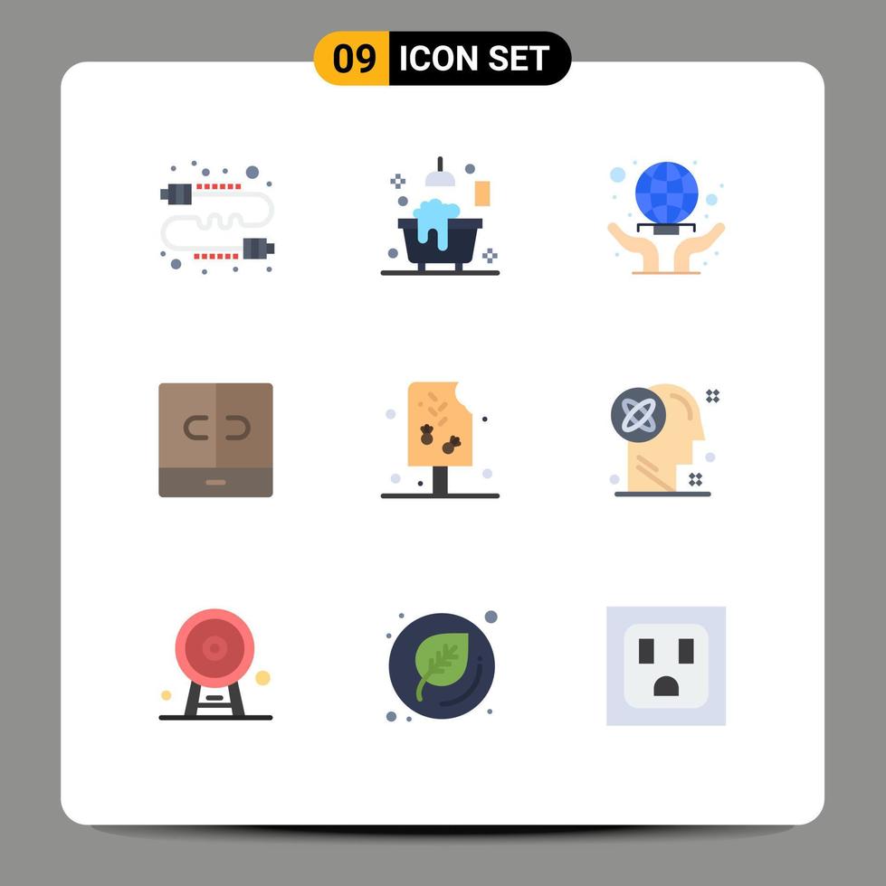 uppsättning av 9 modern ui ikoner symboler tecken för is möbel dusch dekor värld bred redigerbar vektor design element