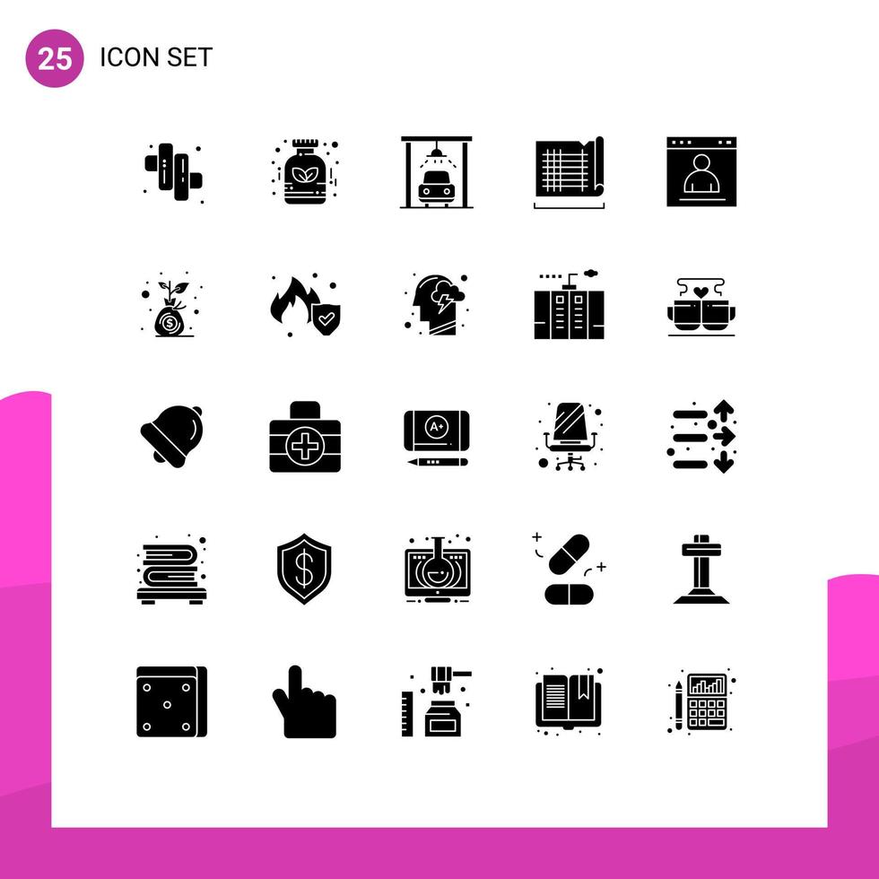 25 fast glyf begrepp för webbplatser mobil och appar sida gränssnitt service browser hus redigerbar vektor design element
