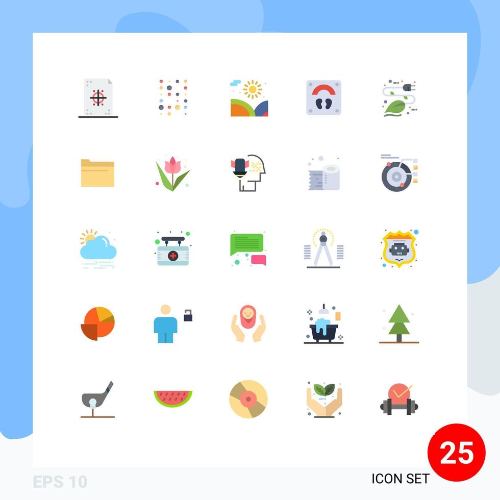 25 universelle flache Farben für Web- und mobile Anwendungen, Strom, Sport, Scince-Skala, Wasser, editierbare Vektordesign-Elemente vektor