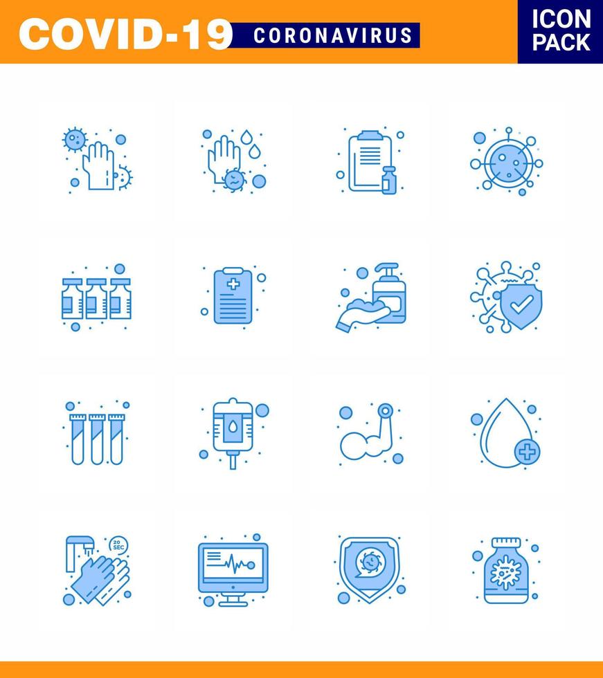 coronavirus 16 blå ikon uppsättning på de tema av korona epidemi innehåller ikoner sådan som liv coronavirus vatten släppa virus Rapportera viral coronavirus 2019 nov sjukdom vektor design element