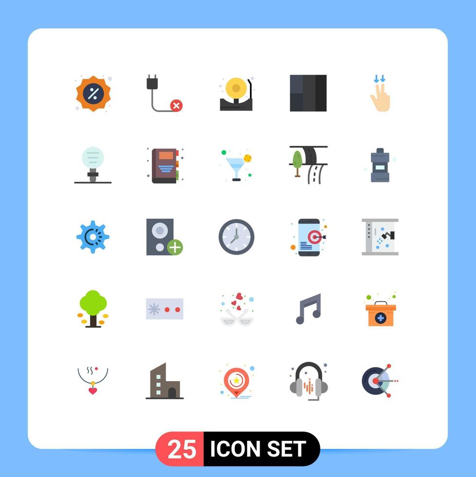 modern uppsättning av 25 platt färger och symboler sådan som ner fingrar hårdvara layout brand redigerbar vektor design element