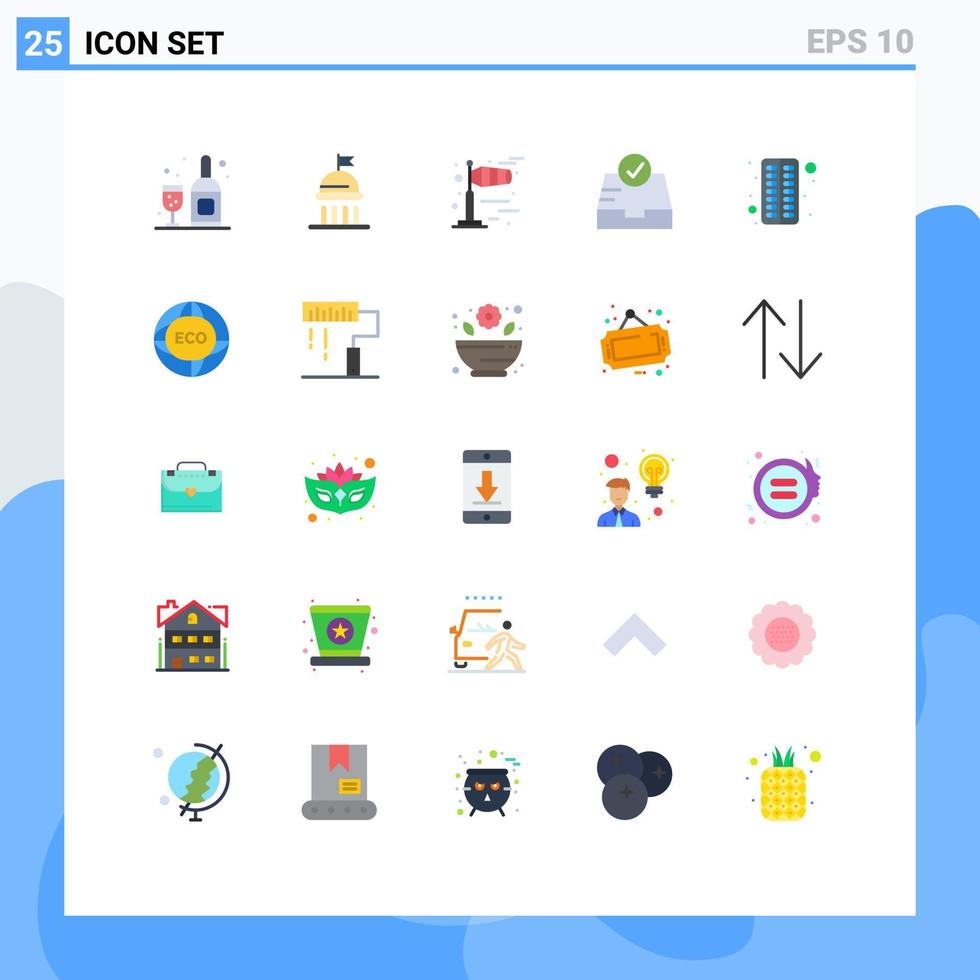 25 platt Färg begrepp för webbplatser mobil och appar miljö medicinsk väder kapsel brevlåda redigerbar vektor design element