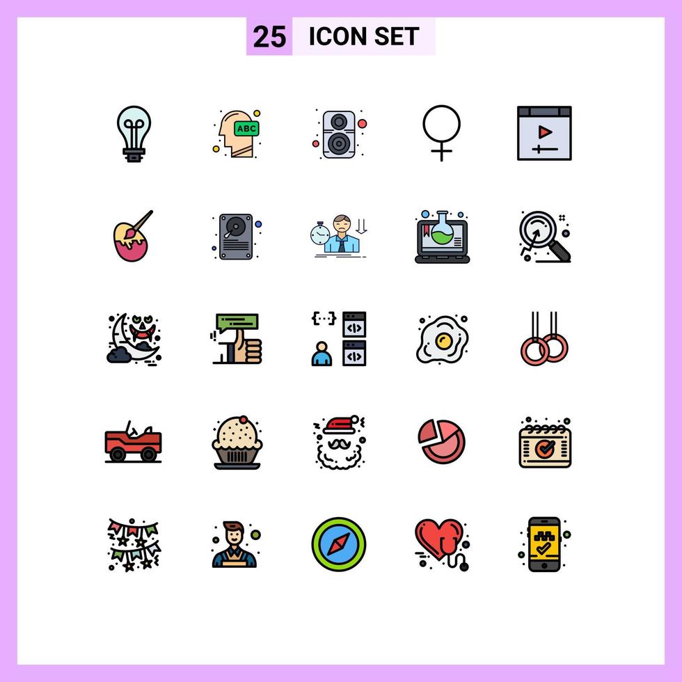 Aktienvektor-Icon-Pack mit 25 Zeilenzeichen und Symbolen für das Lernen von Geschlechtslautsprechern für Computerzeichen, editierbare Vektordesign-Elemente vektor