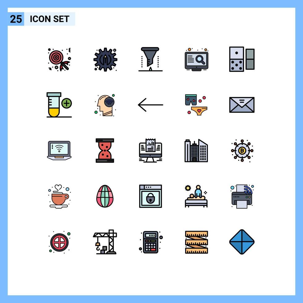 25 kreativ ikoner modern tecken och symboler av domino kasino kemisk laboratorium skärm uppkopplad redigerbar vektor design element