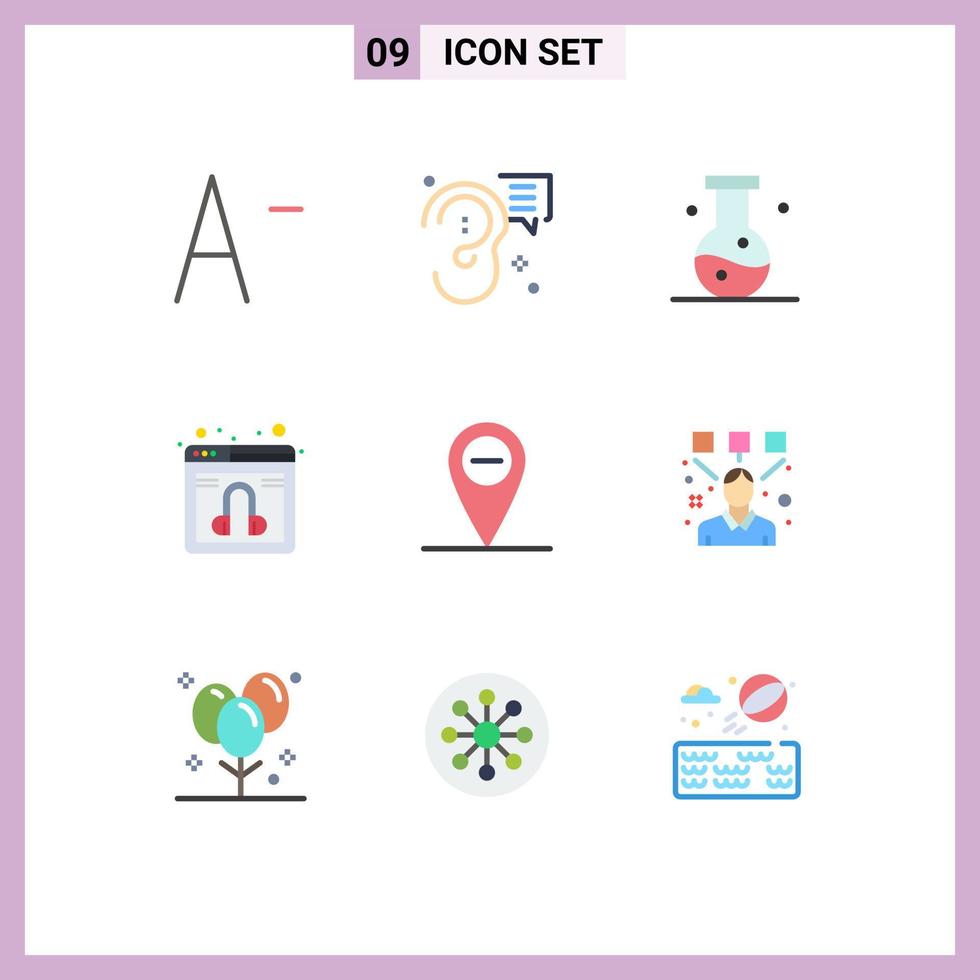 användare gränssnitt packa av 9 grundläggande platt färger av plats service kemi uppkopplad chatt redigerbar vektor design element