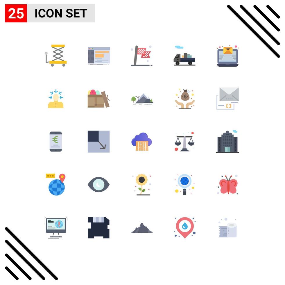 25 kreative Symbole moderne Zeichen und Symbole des E-Mail-Versand-Software-Zustellungsrennens editierbare Vektordesign-Elemente vektor