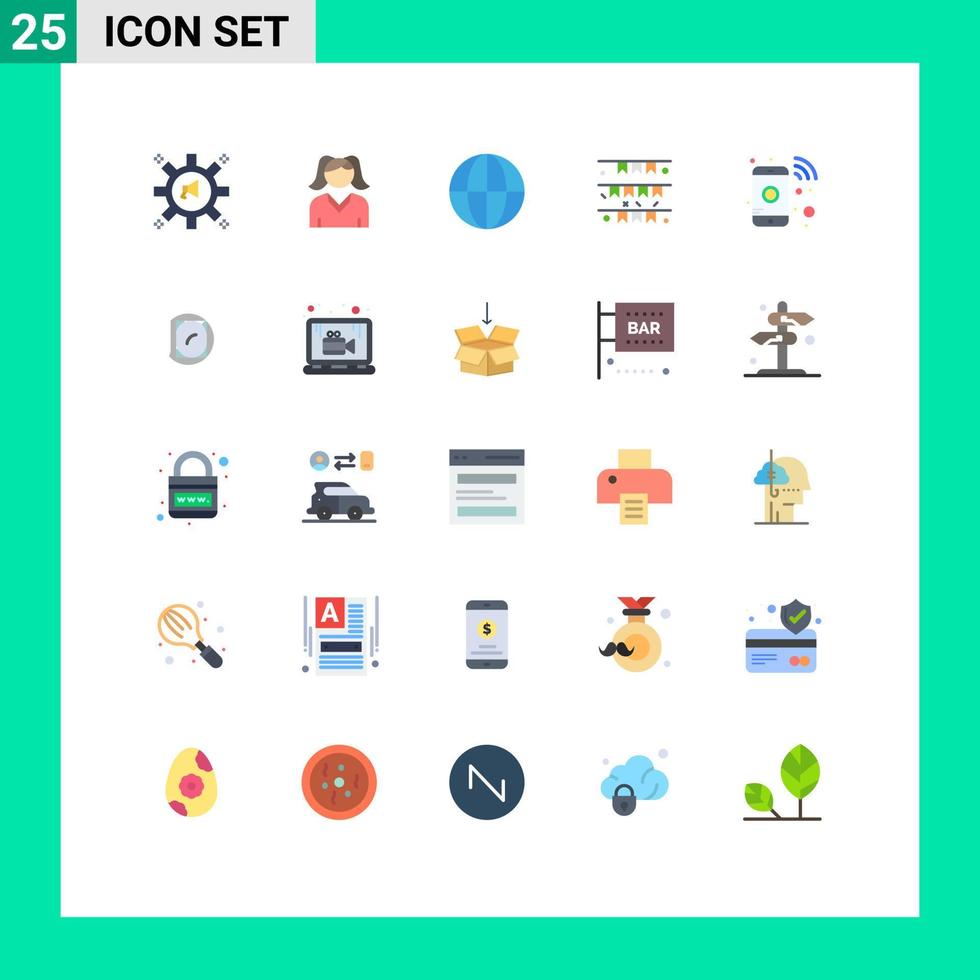 uppsättning av 25 modern ui ikoner symboler tecken för telefon irländsk jord irland flagga redigerbar vektor design element