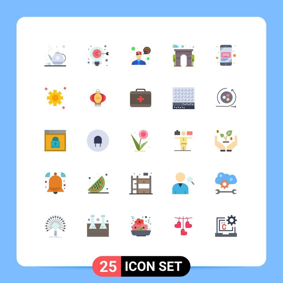 25 kreativ ikoner modern tecken och symboler av skanna mobil samråd streckkod dörr redigerbar vektor design element