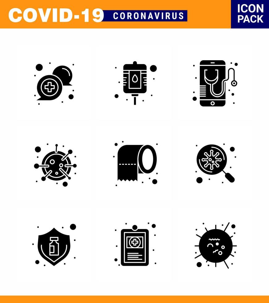 Symbol für Coronavirus-Vorsichtstipps für die Präsentation von Gesundheitsrichtlinien 9 Solid Glyph Black Icon Pack wie Mikroorganismus Covid Health Coronavirus Online Virus Coronavirus 2019nov Disease Vect vektor