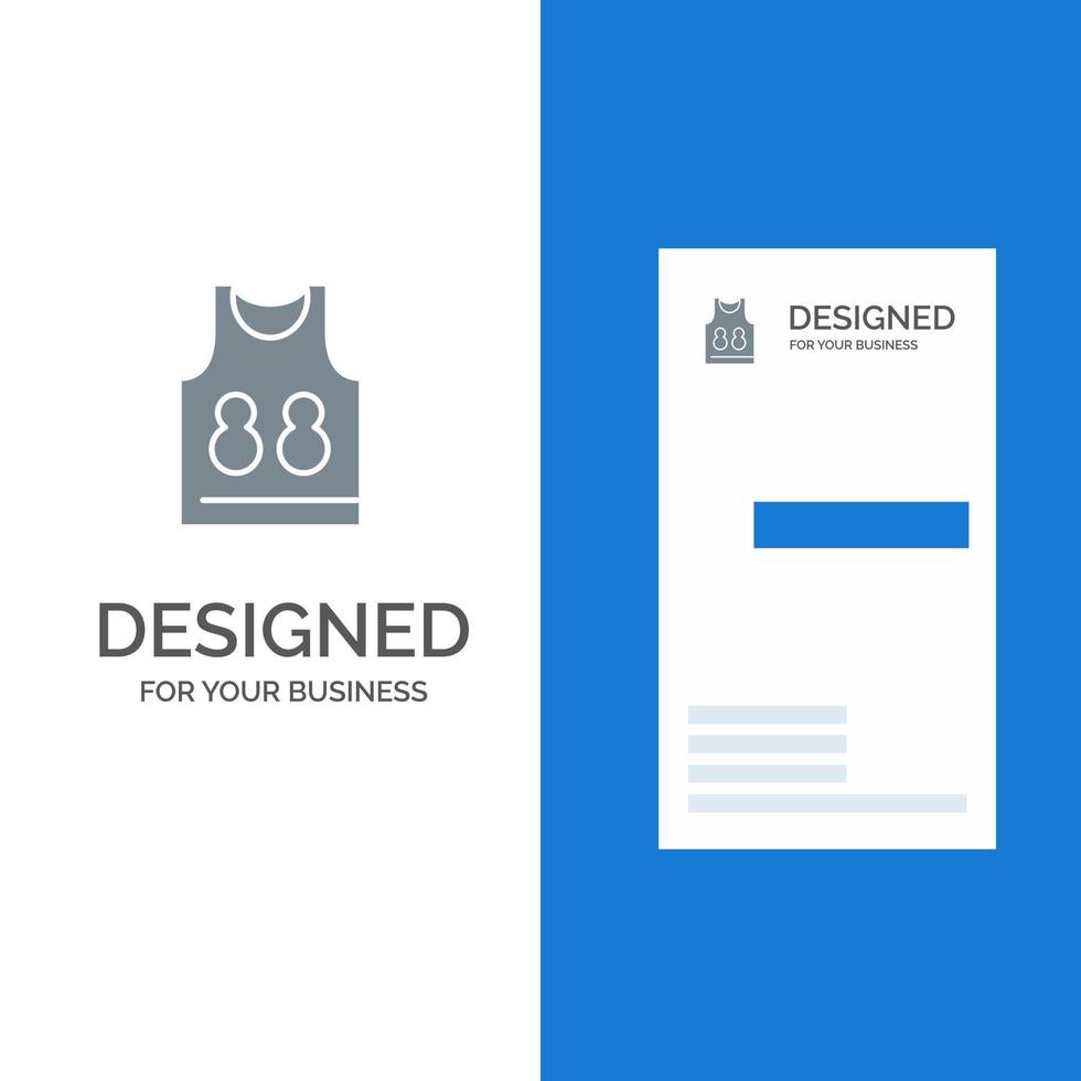 T-Shirt T-Shirt Spiel Sport graues Logo-Design und Visitenkartenvorlage vektor