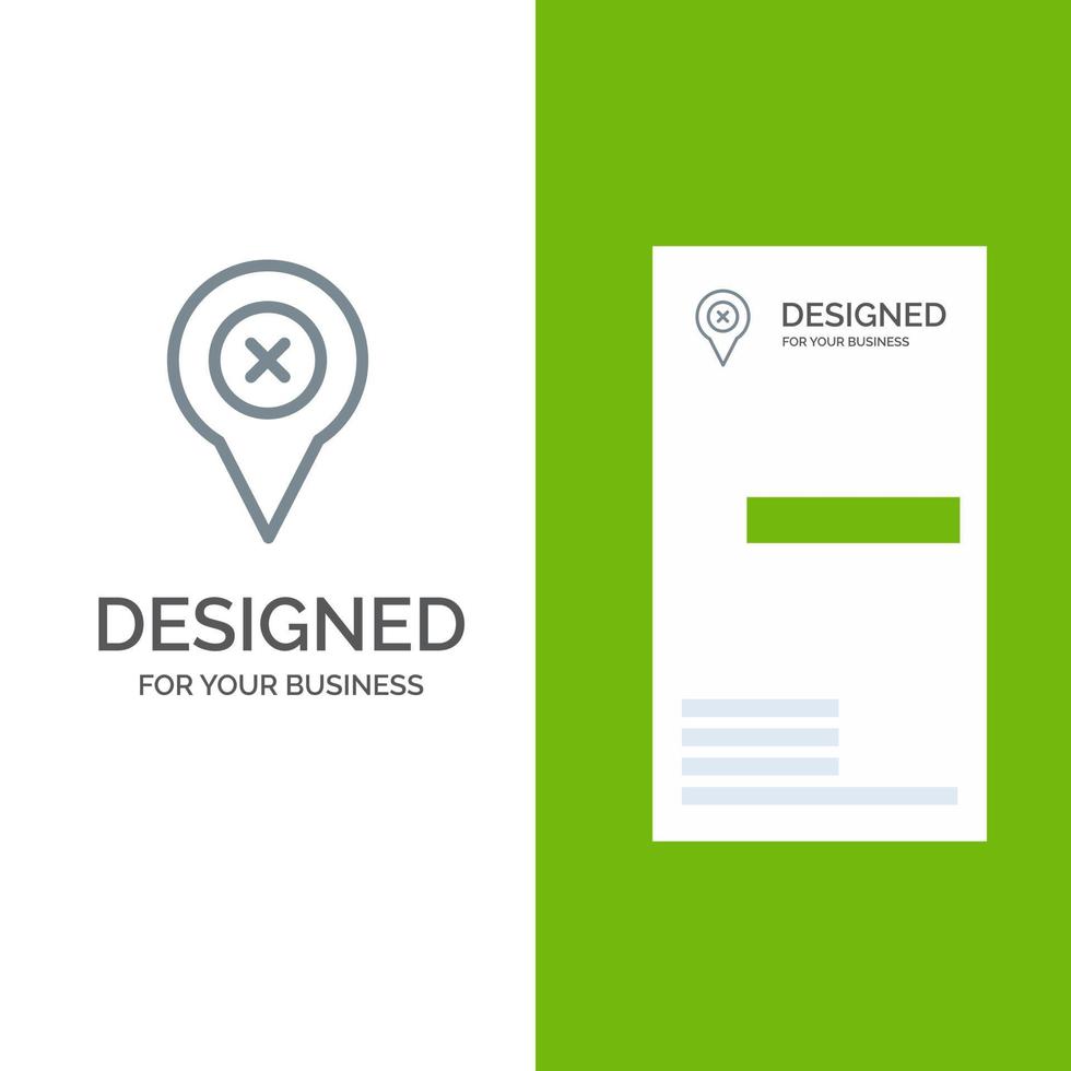 Pin-Standortkarte graues Logo-Design und Visitenkartenvorlage hinzufügen vektor