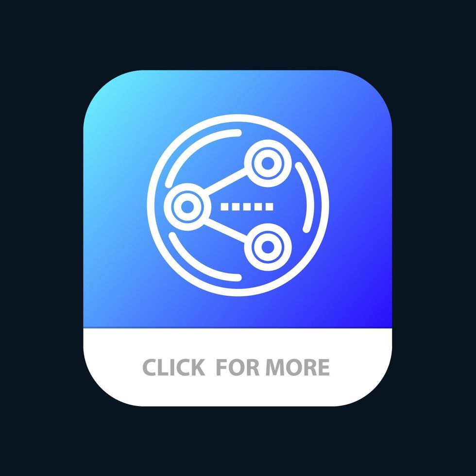 Share Sharing Social Media Mobile App-Schaltfläche Android- und iOS-Linienversion vektor