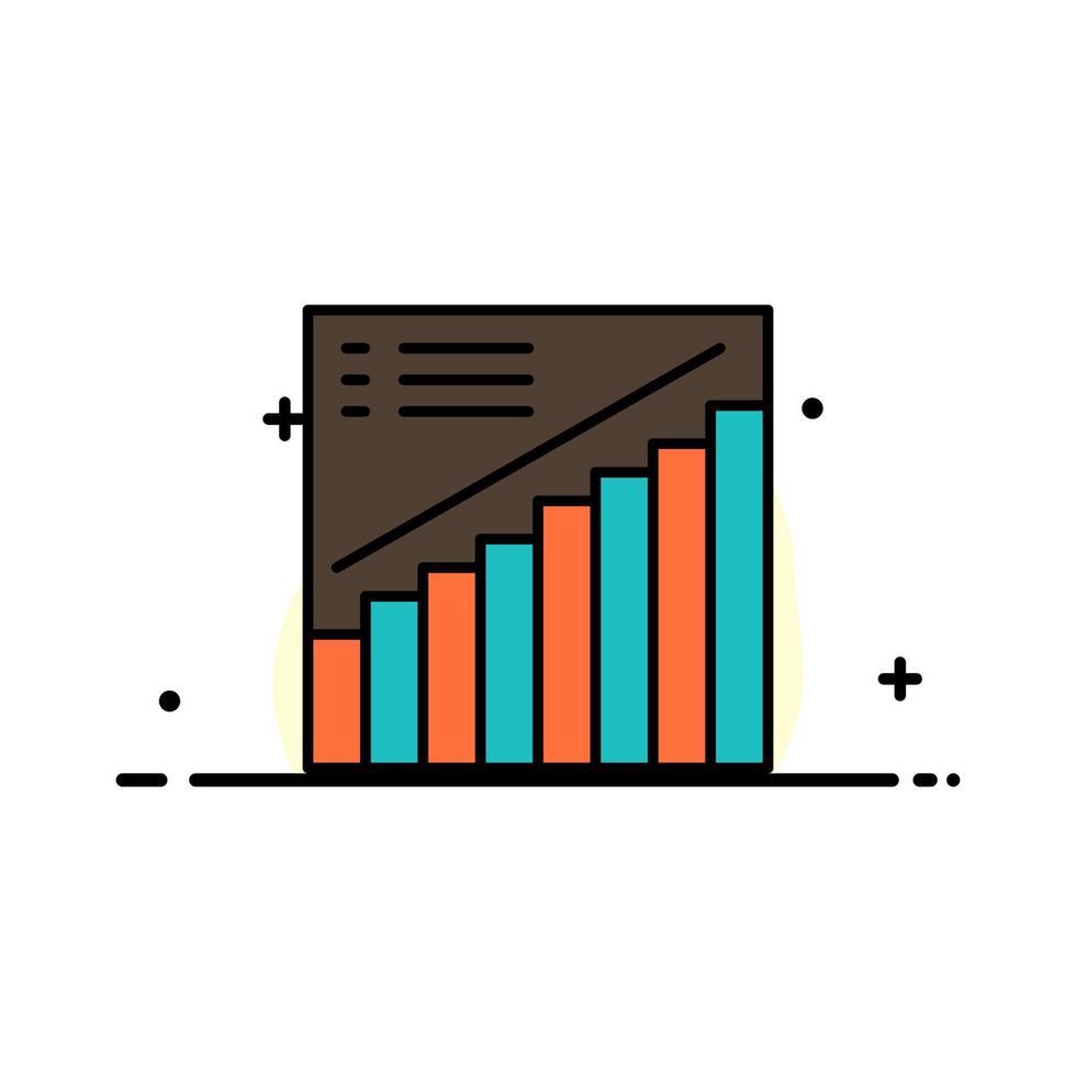 Diagramm, Graph, Analyse, Präsentation, Vertrieb, Geschäft, flache Linie, gefüllt, Symbol, Vektor-Banner-Vorlage vektor