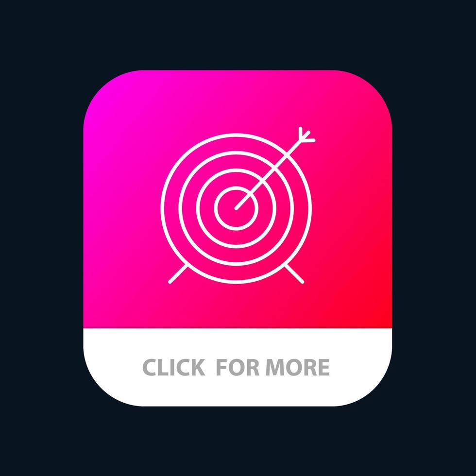 mål pil mål fokus mobil app knapp android och ios linje version vektor