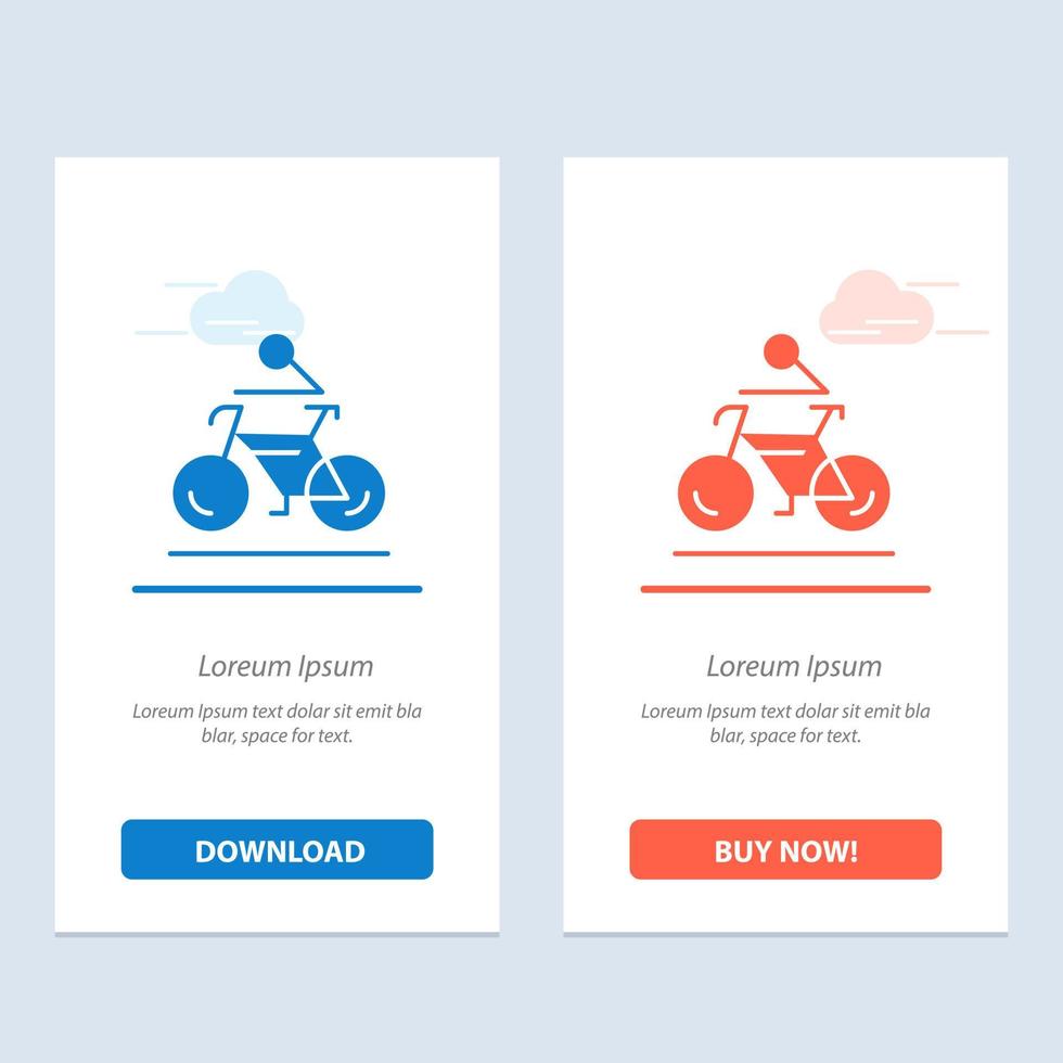 aktivitet cykel cykel cykling cykling blå och röd ladda ner och köpa nu webb widget kort mall vektor