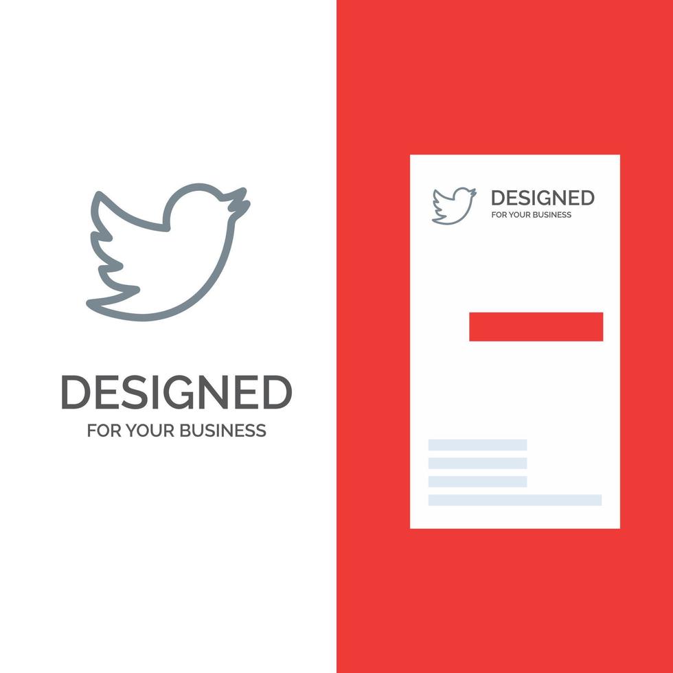 netzwerk soziales twitter graues logodesign und visitenkartenvorlage vektor