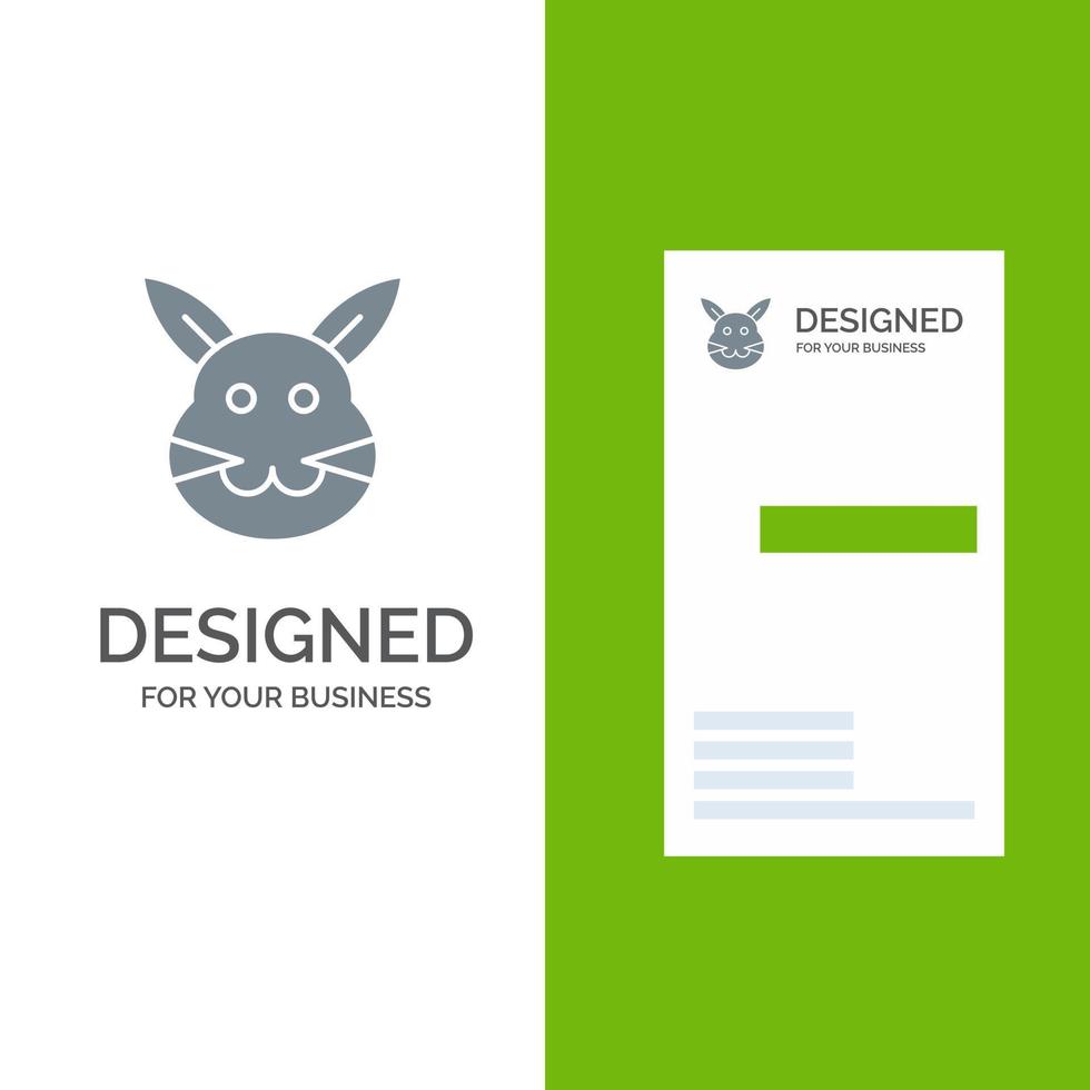 bunny bunny osterkaninchen graues logodesign und visitenkartenvorlage vektor