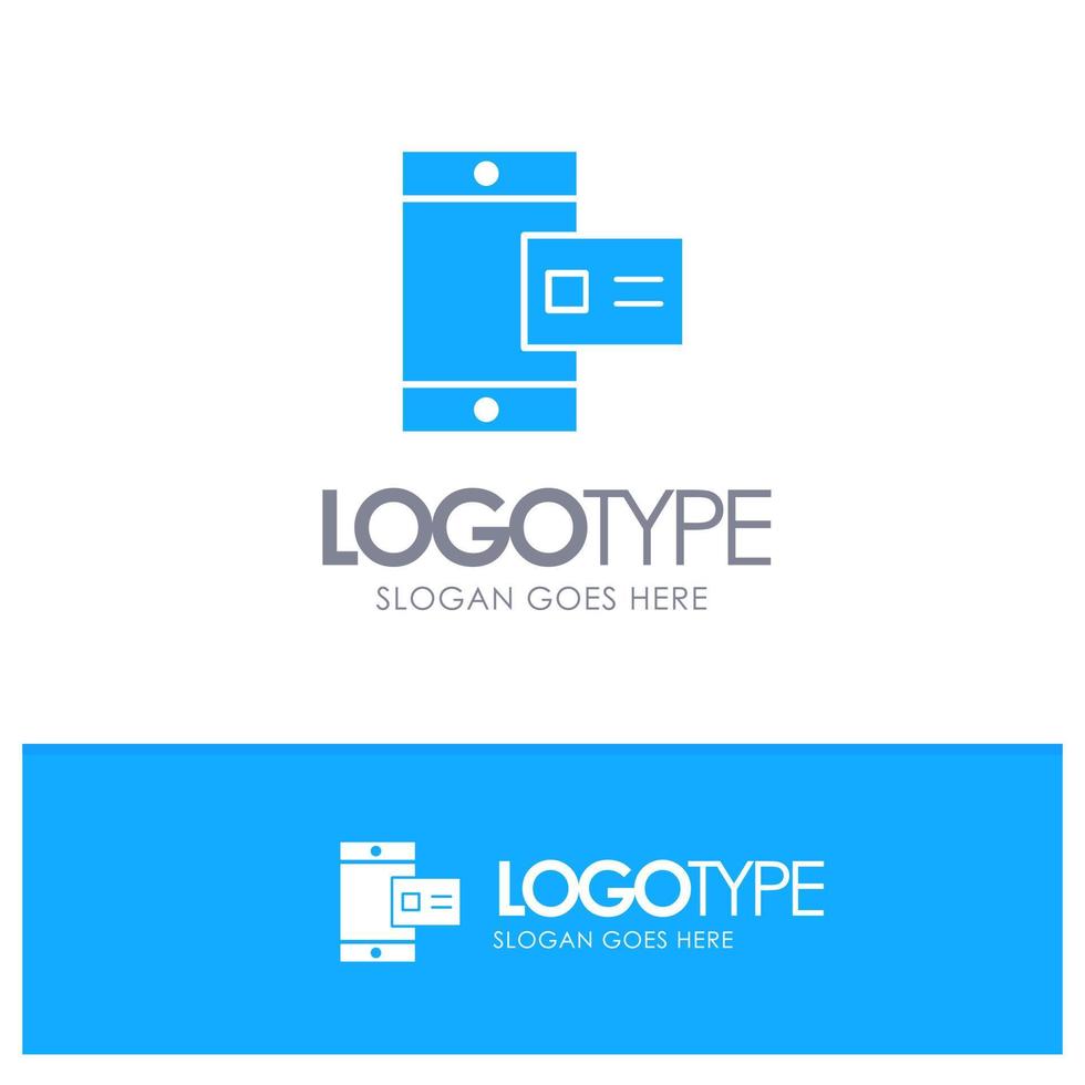 Mobiles Online-Kreideprofil blaues solides Logo mit Platz für Slogan vektor