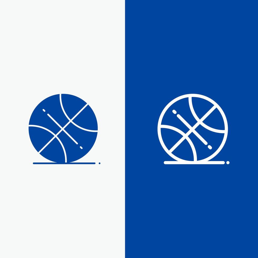 basketboll boll sporter USA linje och glyf fast ikon blå baner linje och glyf fast ikon blå baner vektor