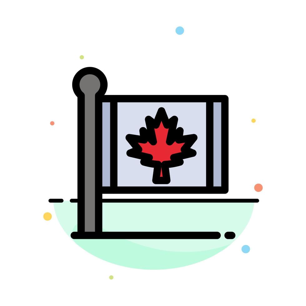 flagga höst kanada blad lönn abstrakt platt Färg ikon mall vektor