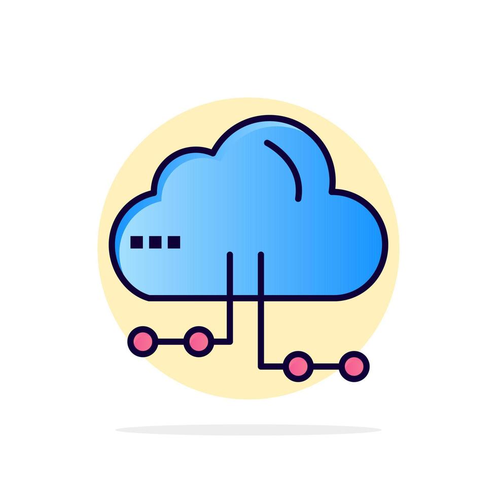 Cloud-Share-Computing-Netzwerk abstrakter Kreis Hintergrund flache Farbe Symbol vektor