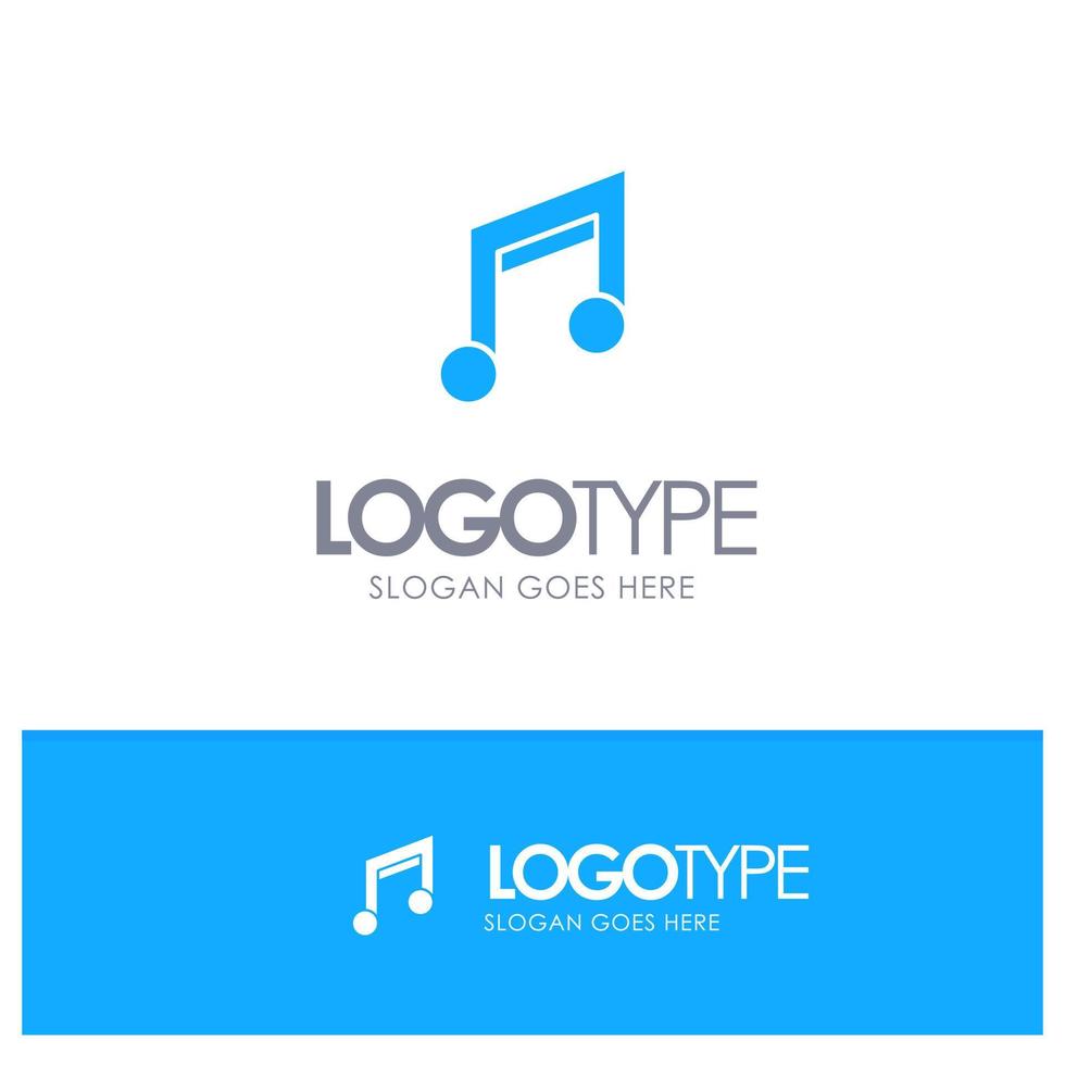 app basic design mobile music blue solid logo mit platz für tagline vektor