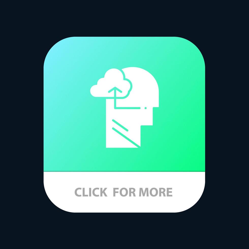 Erfahrung gewinnen Mind Head Mobile App Button Android und iOS Glyph-Version vektor