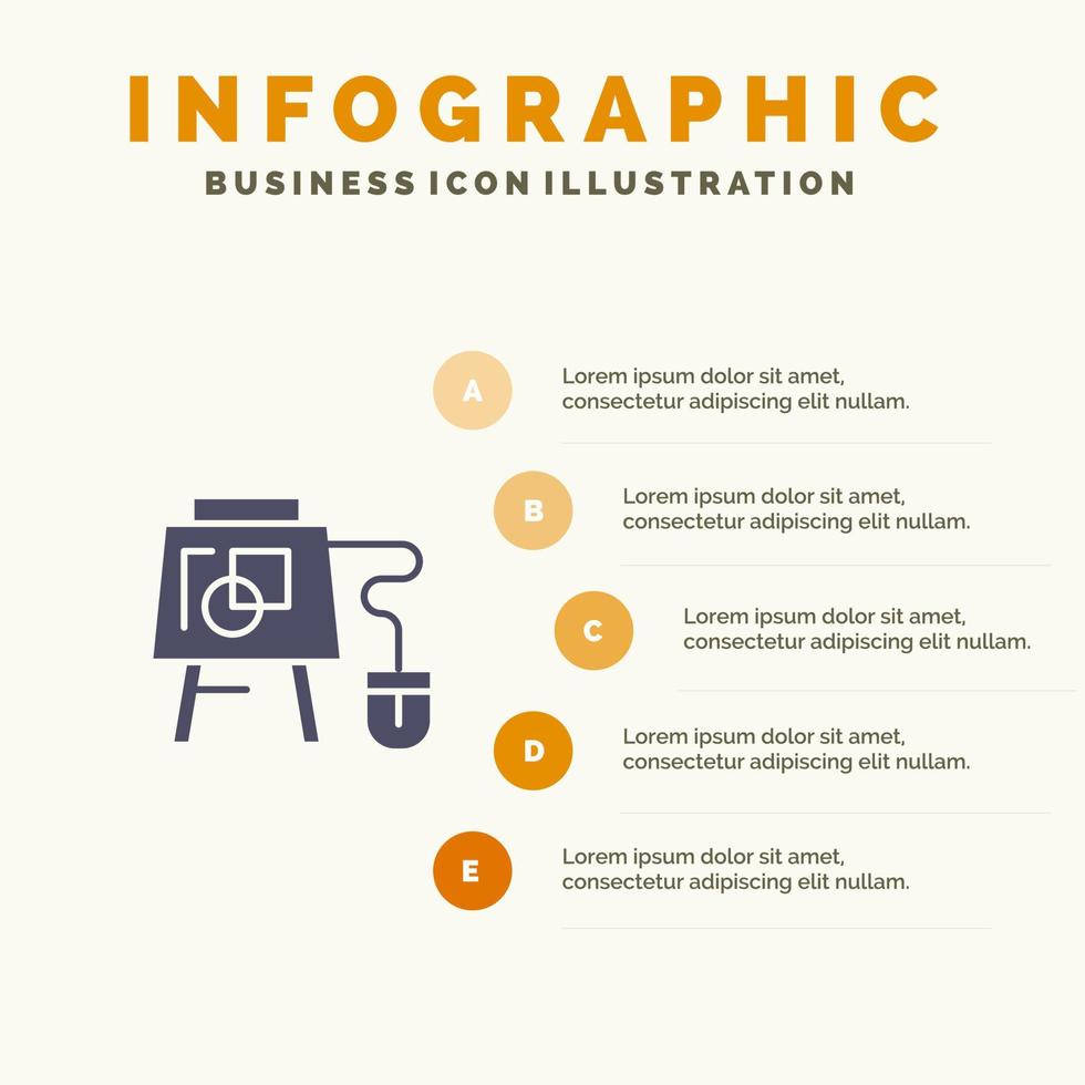 maus online tafel bildung infografiken präsentationsvorlage 5 schritte präsentation vektor