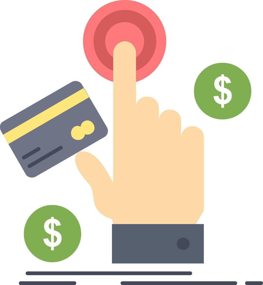 ppc klicken Sie auf Pay Payment Web Flat Color Icon Vektor