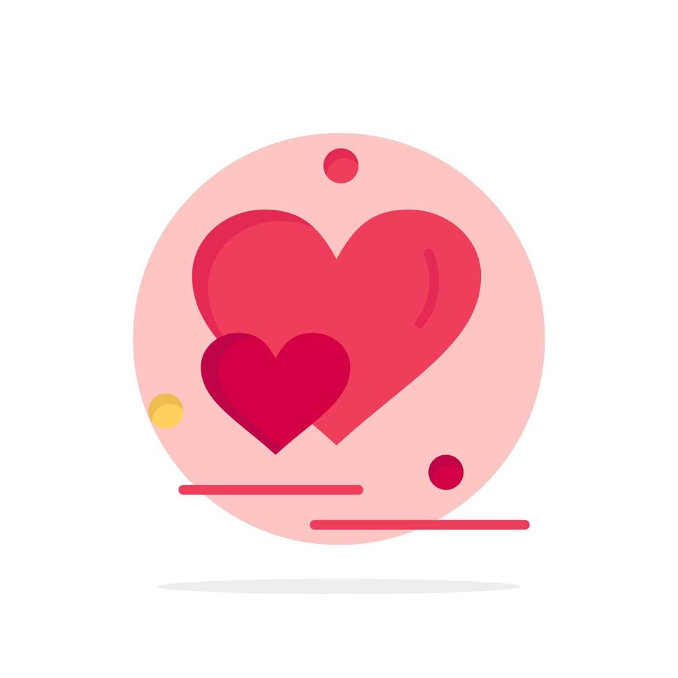 hjärta kärlek par valentine hälsningar abstrakt cirkel bakgrund platt Färg ikon vektor