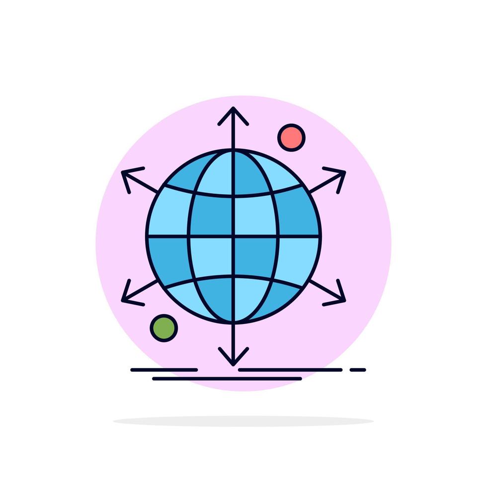 Business International Net Network Web flacher Farbsymbolvektor vektor