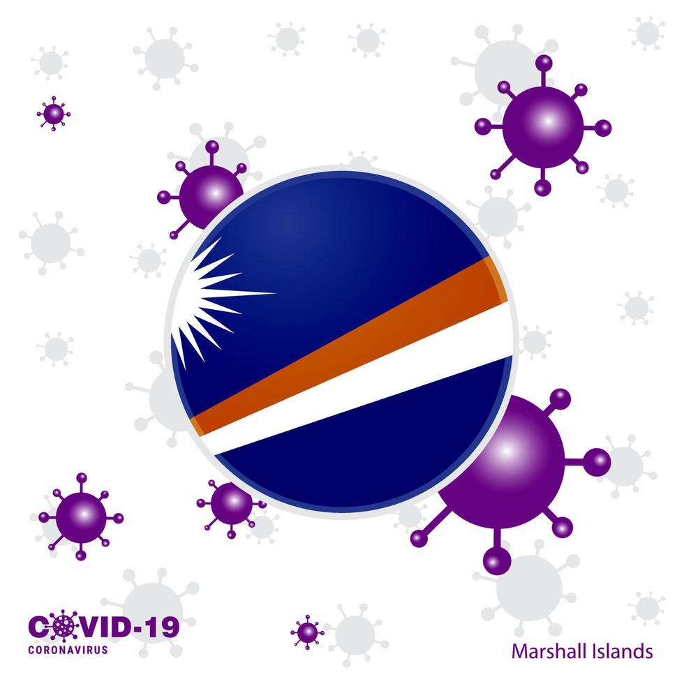 be för marshall öar covid19 coronavirus typografi flagga stanna kvar Hem stanna kvar friska ta vård av din egen hälsa vektor