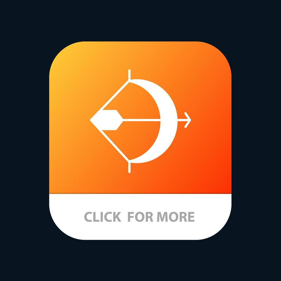 syfte bågskytte pil rosett skjuta mobil app knapp android och ios glyf version vektor