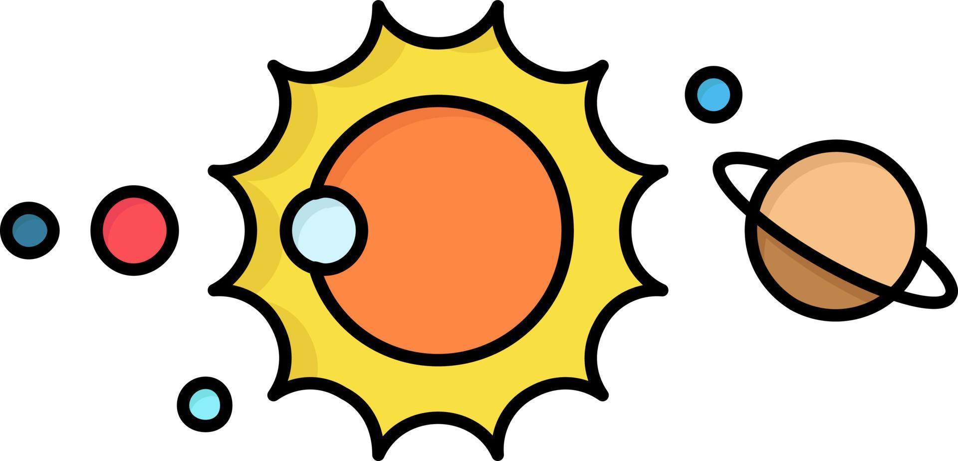 Sonnensystem Universum Sonnensystem Astronomie flacher Farbsymbolvektor vektor