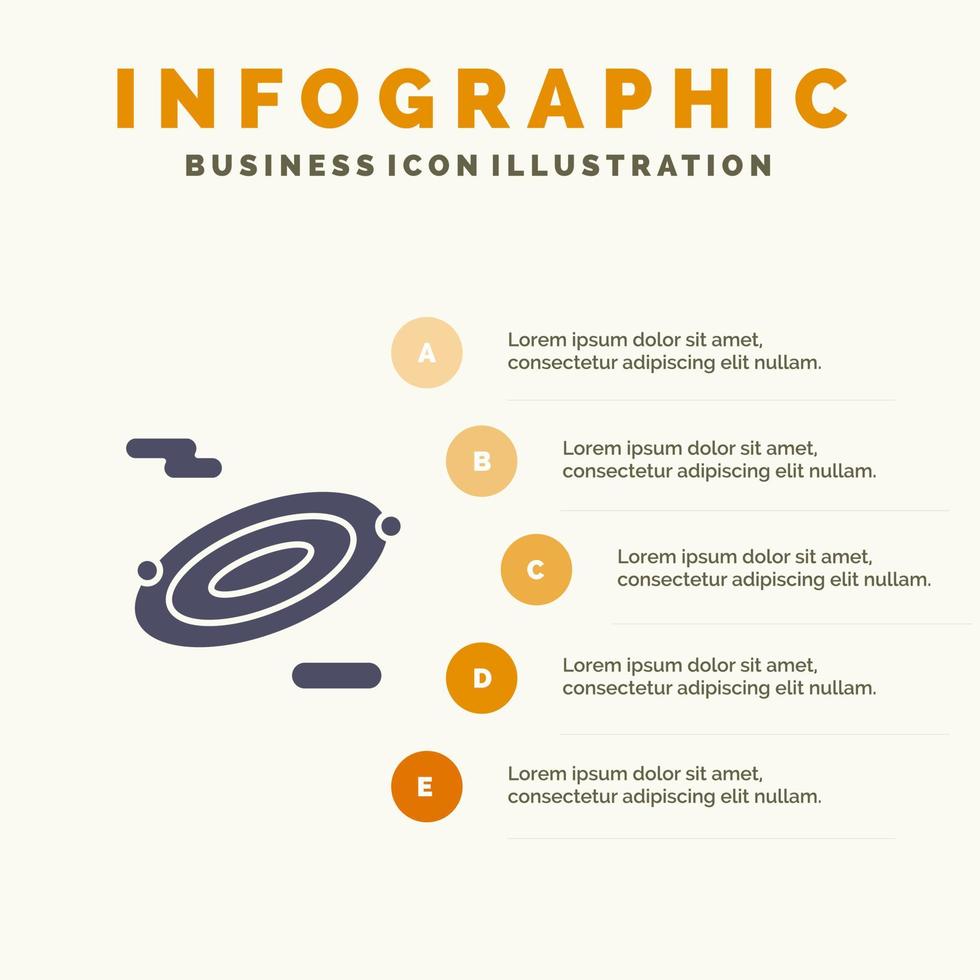 rotation vetenskap Plats fast ikon infographics 5 steg presentation bakgrund vektor