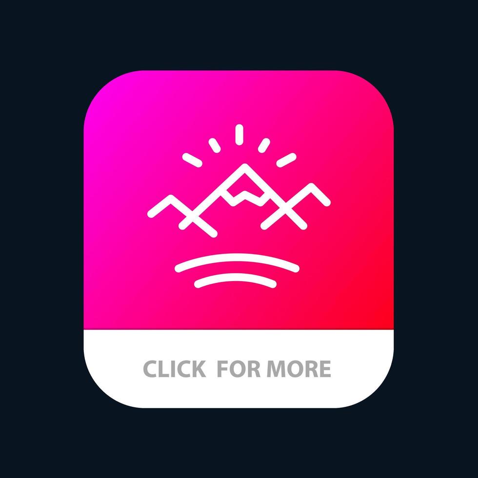 Berge, Fluss, Sonne, Kanada, mobile App, Schaltfläche, Android- und iOS-Linienversion vektor