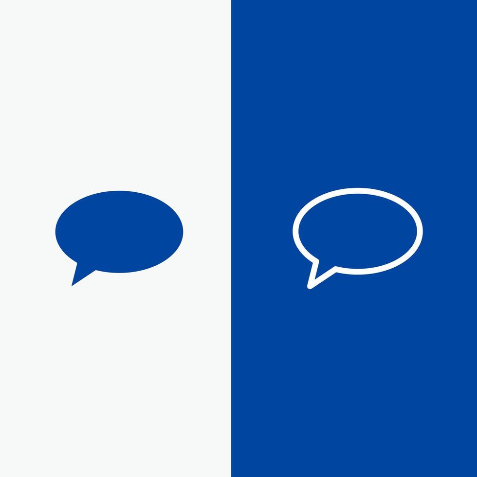 Chat-Chat-Massage-Mail-Linie und Glyphe festes Symbol blaues Banner Linie und Glyphe festes Symbol blaues Banner vektor