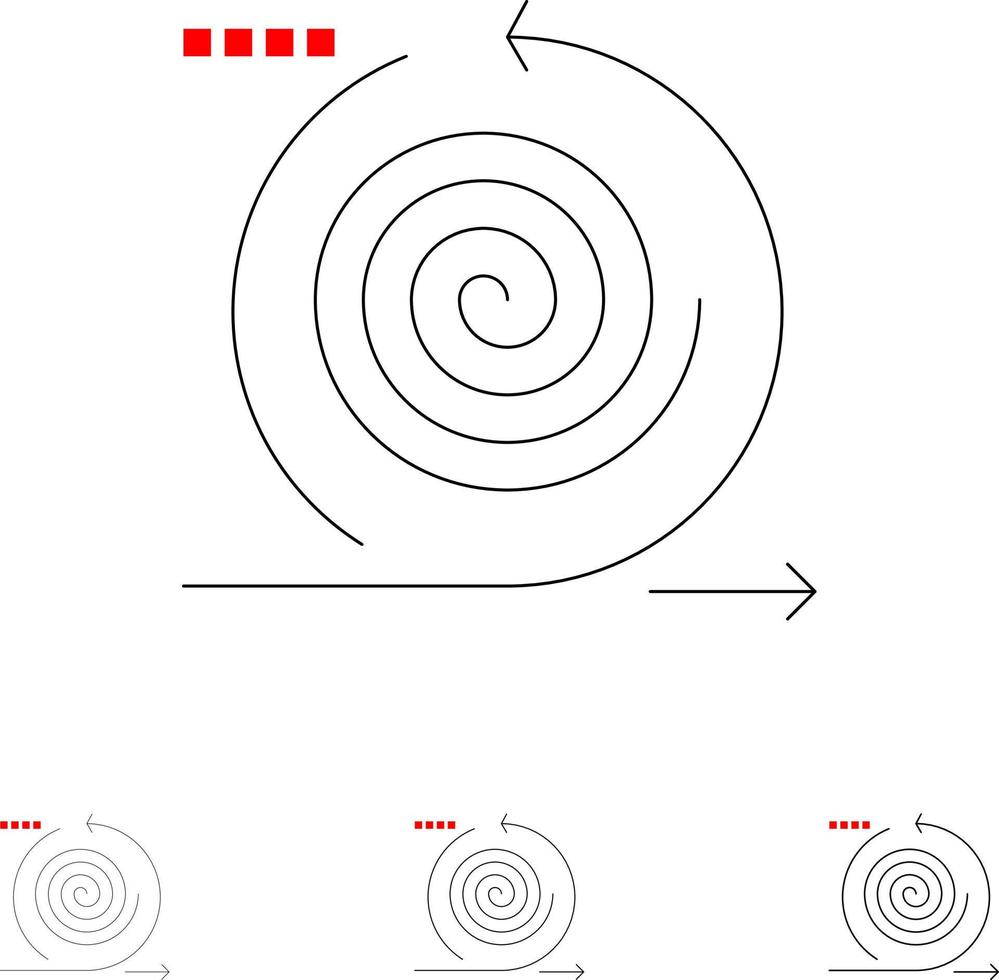 Business Cycles Iteration Management Produkt Fett und dünne schwarze Linie Symbolsatz vektor