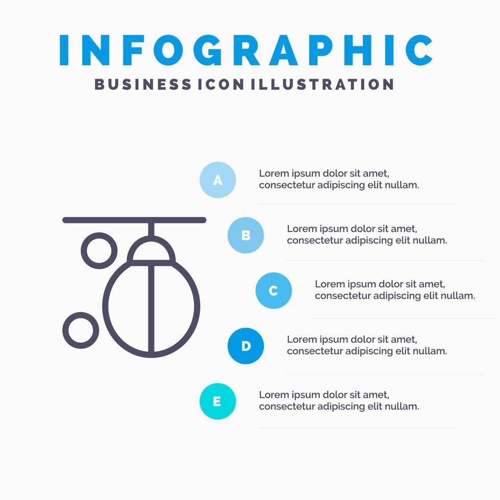 väska boxare boxning stansning Träning linje ikon med 5 steg presentation infographics bakgrund vektor