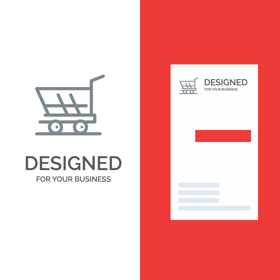 Cart Trolley Shopping kaufen graues Logo-Design und Visitenkartenvorlage vektor