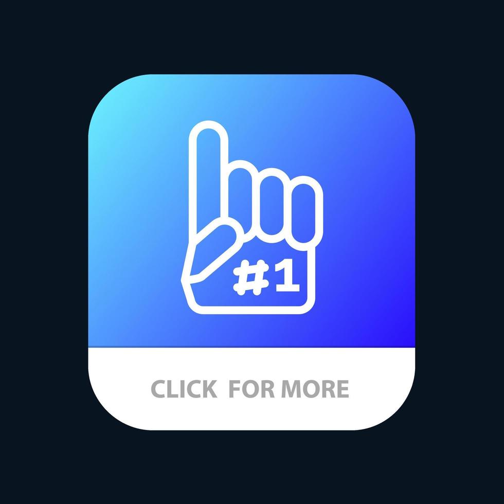 fanatiker finger skum sport mobil app knapp android och ios linje version vektor