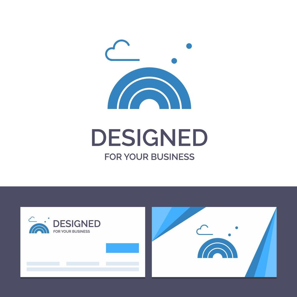 kreativ företag kort och logotyp mall natur regnbåge vår Vinka vektor illustration