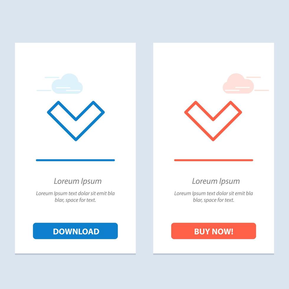 pil ner tillbaka blå och röd ladda ner och köpa nu webb widget kort mall vektor