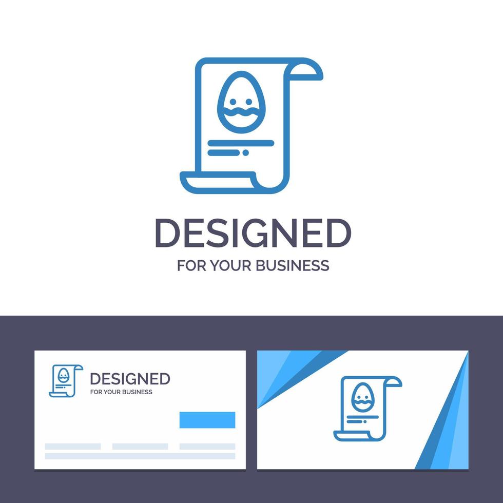 kreativ företag kort och logotyp mall fil data påsk ägg vektor illustration