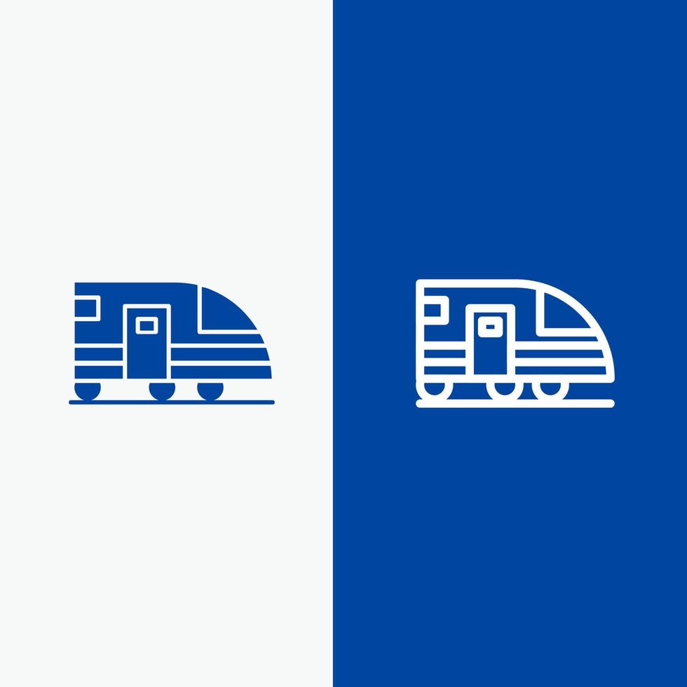 station tunnelbana tåg transport linje och glyf fast ikon blå baner linje och glyf fast ikon blå baner vektor