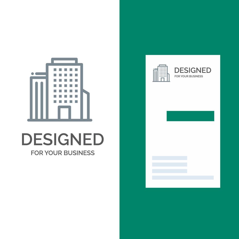 Gebäude Büro amerikanisches graues Logo-Design und Visitenkartenvorlage vektor