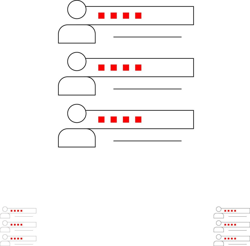 Fähigkeiten Diagramme Personen Profil Einstellungen Statistiken Team Symbolsatz für fette und dünne schwarze Linien vektor