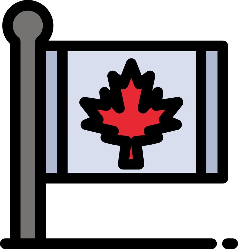 Flagge Herbst Kanada Blatt Ahorn flach Farbe Symbol Vektor Symbol Banner Vorlage