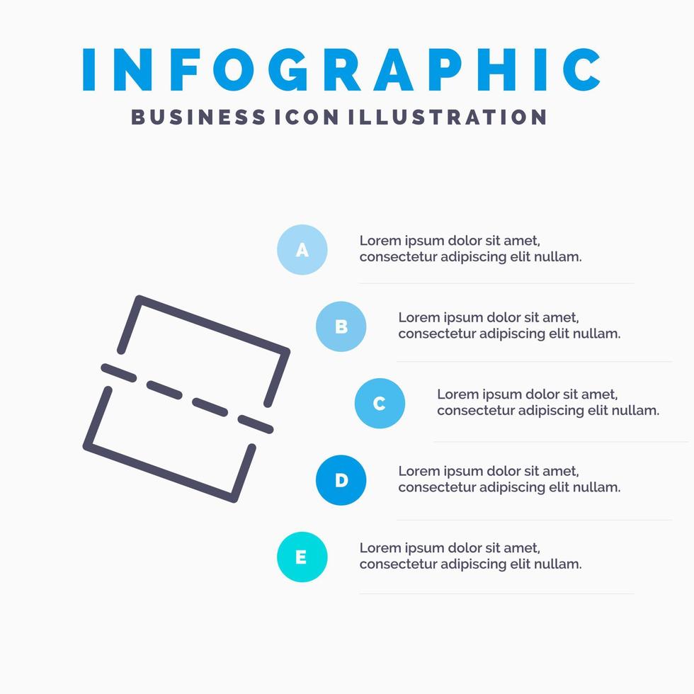 bild Foto räta ut linje ikon med 5 steg presentation infographics bakgrund vektor